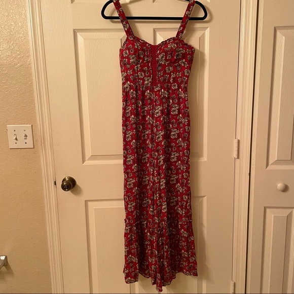 American Eagle Boho Floral Wide Leg Jumpsuit / Size 4 - Picture 9 of 9